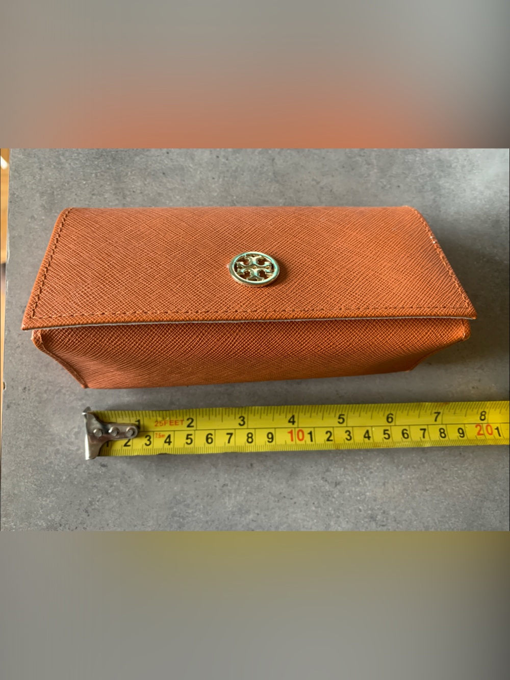 Tory Burch Glasses Case with Gold Logo Button